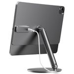 LULULOOK Magnetic Wireless Charging Stand for iPad Air 13 Inch M2 2024, 360° Adjustable Aluminum Alloy Tablet Stand Desktop Holder for iPad Pro 12.9 6th/5th/4th/3rd Generation (USB C Cable Included)