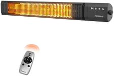 Powerscale Infrared Heater 1500W with Remote, 2.5s Instant Heat & Memory Function, Electric Patio Heater 4 Heat Levels, IP65 Waterproof - Indoor/Outdoor Space Heater for Garage, Backyard, Black