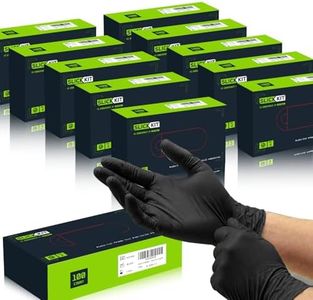 SLICK KIT Disposable Nitrile Gloves, 4 Mil Latex-Free Powder-Free Industrial Gloves for Cleaning, Cooking, Non-Sterile, Black, 1000 Count (Extra Large/10)