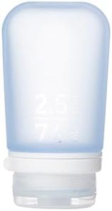 humangear GoToob+ (Medium) | Refillable Silicone Travel Bottle | Locking Lid | Food-Safe Material | Blue, Medium (2.5 fl.oz.; 74ml)