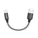 RAVIAD iPhone Cable Short [0.5FT/15CM, MFi Certified] Nylon Braided iPhone Charger Cable USB Fast Charging Lightning Cable for iPhone 11 Pro Max X XS XR 10 8 8 7 Plus 6 6s 5s 5 SE 2020 - Black