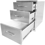 GAOMON utdoor Kitchen Drawer, 3-Layer Stainless Steel 18" W x 23" H x 23" D Outdoor Kitchen Access Drawer, Flush Mount BBQ Drawer for Outdoor Kitchens & BBQ Islands