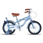 Vaux Beach Cruiser Cycle for Kids Age 4 to 6 Years,Europen Fashion 16 inch Bicycle for Kids with Sidewheels,Steel Frame, Tubular Tyres, Ideal Cycle for Boys & Girls with Height 3ft 3inch+ (Purple)