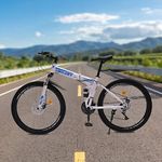 26" Folding Mountain Bike 21 Speed Men Bikes MTB Bicycle School Dual Disc Brake