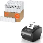 MUNBYN WiFi 80mm Receipt Printer and 3 1/8 x 230ft Thermal Receipt Paper 50 Rolls