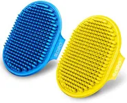 ROPO Dog Grooming Brush, Pet Shampoo Bath Brush Soothing Massage Rubber Comb with Adjustable Ring Handle for Long Short Haired Dogs and Cats 2pcs