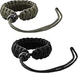 MoKo Universal Paracord Camera Wrist Strap Lanyard - [2 Pack] Nylon Braided Adjustable Camera Hand Grip Strap for Nikon/Canon/Sony/Minolta/Panasonic All DSLR/Digital Cameras, Black & Army Green