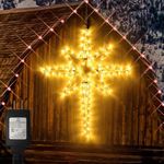 22" Bethlehem Star Outdoor Christmas Lights 90 LEDs Christmas Tree Lights Hanging Lights Mains Powered Polaris Christmas Decorations,Star of Bethlehem Lights for New Year Holiday Wedding Party Decor