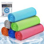 Elehui [6 Pack] Cooling Towel,Ice Sports Towel,Cooling Towels for NeckSoft Breathable Towel for Golf,Gym,Running,Camping,Fitness,Workout & More Activities(35"x12")
