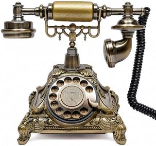 Vintage Rotary Phone, Bronze Corded Landline Telephone for Desk Decor