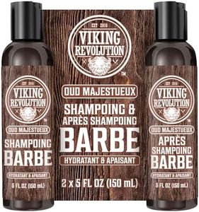 Viking Revolution - Shampoing Barbe Homme & Après Shampoing Barbe Homme - Huile d'Argan & de Jojoba - Adoucit & Renforce - Oud Majestueux - 150 ml x 2