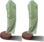 Formosa Covers | Premium Tight Weave Outdoor Patio Umbrella Cover - Heavy Duty Weatherproof Fabric - Easy on Universal Off-Center Cantilevers- (Pack of 2) (Aspen Green)