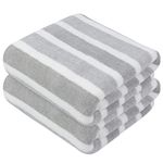 KinHwa Microfiber Bath Towels Large Bathroom Towel Super Absorbent Shower Towel Extra Soft Towels for Bathroom, Sports, Travel, Fitness, Yoga, Spa, Pool, 30inch x 60inch Light-Gray 2Pack