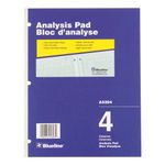 Blueline Analysis Pad, Glued Binding, Side Punched, 4 Columns with Description, 50 Sheets, 10-7/8-Inch x 8-1/2-Inch, Blue (A5204)