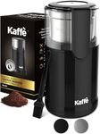 Kaffe Electric Coffee Grinder with Removable Cup (3.5oz) - Stainless Steel - Cleaning Brush Included - Espresso Coffee Bean Grinder for Home Use - Black