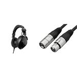 RØDE Microphones NTH-100 Professional Over-ear Headphones, black & AmazonBasics XLR Male to Female Microphone Cable - 6 Feet, Black