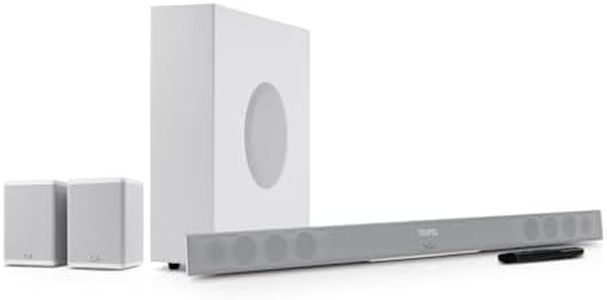 Teufel CINEBAR 11 4.1 Mk4 - Dolby Atmos Soundbar mit kabellosem Subwoofer & Rücklautsprechern Sound System, Bluetooth aptX, HDMI CEC, 4K-Pass-Through - weiß