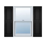 Builders Edge 14.75 in. W x 59 in. H Builders Edge, Standard Two Equal Panels, Raised Panel Shutters, Includes Matching Installation Spikes (Per Pair), 002 - Black