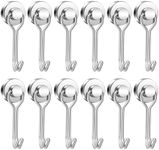 E BAVITE Swivel Swing Magnetic Hook New Upgraded, 30LB（12pack） Refrigerator Magnetic Hooks,Strong Neodymium Magnet Hook, Perfect for Refrigerator and Other Magnetic Surfaces