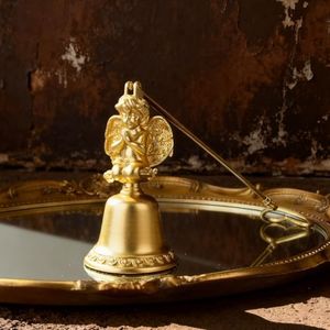 AimtoHome Golden Pray Angel Candle Snuffer, Sweetie Little Courier,Metal Candle Extinguisher with Praying Angel Design, Ideal for Home Daily Use & Gift (8cm x 19cm)