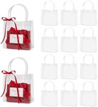 QYCX 40 Pcs Clear Gift Bags Clear PVC Gift Bags Small Plastic Tote Bags Transparent Gift Wrap Bags Reusable Waterproof Shopping Bags Party Gift Bags for Wedding Candy Bags Party Favor Shopping Retail Jewelry