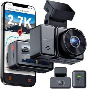 VANTRUE E2 2.7K+2.7K Dashcam Voiture Avant et Arrière, 5GHz WiFi GPS Double 1944P Caméra Embarquée Contrôle sans Fil et Vocale, Mode Parking Pré-enregistrement, Vision Nocturne WDR 2,45" 160° Max 512G