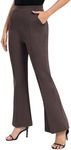 Urban CoCo Women's Flare Leggings with Pockets High Waist Workout Casual Bootcut Yoga Pants(Brown, L)
