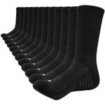 Lapulas Mens Socks 6 Pairs Thermal Sports Socks Cotton Breathable Athletic Socks Thick Cushioned Crew Socks Outdoor Hiking Walking Running Socks for Men Women