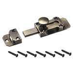 sourcing map Barrel Slide Door Bolts, 3-inch Antique Zinc Alloy Security Latch Lock (Bronze Tone)