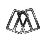 10 Pcs 1-1/2inch Metal Tri-Glide Slides Buckles Kit Square Ring Slide Adjusters Buckles for Bags DIY Accessories (Black)