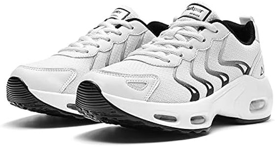 JARLIF Walking Shoes Women Air Tennis Running Shoes, Comfortable Athletic Sneakers for Womens Work Gym Standing Nursing Shoes(Size9-White)