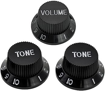 Musiclily Metric Strat Knobs 1 Volume 2 Tone Control Knobs Set for Strat Style Electric Guitar, Black