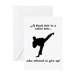 CafePress Black Belt Refusal Matte Folded Greeting Card Matte