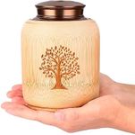 Cremation Urns for Human Ashes Adult Male Female,Medium Urns for Human Ashes Keepsake Made of Bamboo,Decorative Urns Ash Container with Tree of Life Pattern,Hold Up to 83 Cubic Inch