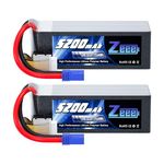 Zeee 6S Lipo Battery Shorty Pack 5200mAh 22.2V 120C RC Battery with EC5 Connector for RC Car Trucks Airplane Helicopter Quadcopter Boat (2 Pack)