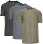 3 Pack, Men's Active Quick Dry Crew Neck T-Shirt, Heather Colors, 2X-Large