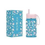 IRON °FLASK Kids Water Bottle - 14 Oz, Straw Lid, 20 Name Stickers, Vacuum Insulated Stainless Steel, Double Walled Tumbler Travel Cup, Thermo Mug, Metal Canteen (Magic Mermaids)