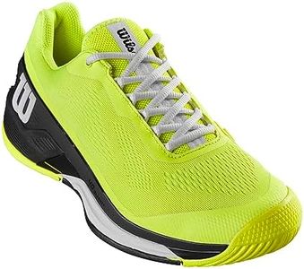 WILSON Men's Rush Pro 4.0 Sneaker, Safety Yellow/Black/White, 11
