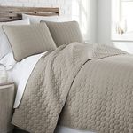 Southshore Fine Living, Inc. Oversized Quilt Bedding Set Lightweight, Soft Coverlet Bedspread 3-Piece with Two Matching Shams (108 in Wide x 98 in Long), Sandy Taupe, King/California King