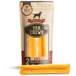 Bully Bunches Large Authentic Yak Cheese Himalayan Chews for Large Dogs & Heavy Chewers - All Natural Dog Treat Dental Chews, Made with Real Yak Milk - Lactose & Rawhide Free (2 Pk)