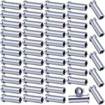 Muzata 50Pack Stainless Steel Protective Sleeves Cable Railing Kit Hardware for 1/8" Wire Rope Cable Wood Posts T316 Marine Grade Deck Stair Railing CR13,CP1