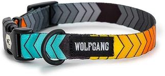 Wolfgang Adjustable Dog Training Collars for Medium Dogs, Durable & Easy to Clean Nylon Dog Collar with Quick Clip Buckles, for Training & Daily Use Made in USA, ChevTech Print (1 Inch x 12-18 Inch)