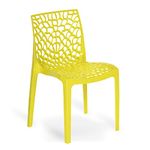 Supreme chairs Web Plastic Chair| Armless Chair for Dining Room Set, Cafe and Restaurents | Weight Bearing Upto 220kg | 6 Months Warranty*| (Color: Lemon Yellow | Set of 1 Piece)