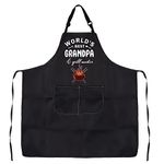 Worlds Best Grandpa And Grill Master Apron BBQ Gift Grandpa Grill Apron For Cooking Grill Master Fathers Day Birthday Gift (WORLD'S BEST GRANDPA ca)