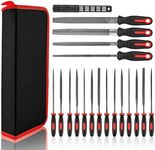NORTOOLS 19 PCS Metal File Set, T12 Metal Files for Steel,Flat/Round/Triangle/Half-Round Hand Set with Needle File & Steel Brush for Metals, Metalworking & Woodworking