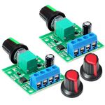 Gebildet 2pcs PWM Low Voltage Motor Speed Controller DC 1.8V 3V 5V 6V 12V 2A 1803BK 1803B Adjustable Driver Switch with Speed Control Knob