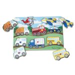 Melissa & Doug Vehicles Wooden Peg Puzzle (8 Pieces)