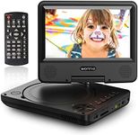 WONNIE 9.5" Portable DVD Player Car Headrest Video Players with 7.5" Swivel Screen, 5-Hours Rechargeable Battery, All Regions, AV in/Out, Support USB/SD Card/Sync TV