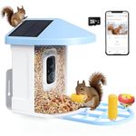 Smart Bird Feeder with Camera,Bird House Camera with AI Identify Bird Species,1080P HD Bird Watching Camera Auto Capture Bird Videos & Solar Panel,Free 64GB SD Card,Ideal Gift for Bird Lovers