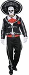 Spooktacular Creations Mens Day of The Dead Mariachi Senor Adult Costume Set Halloween Costume, Dia Muertos (Small)